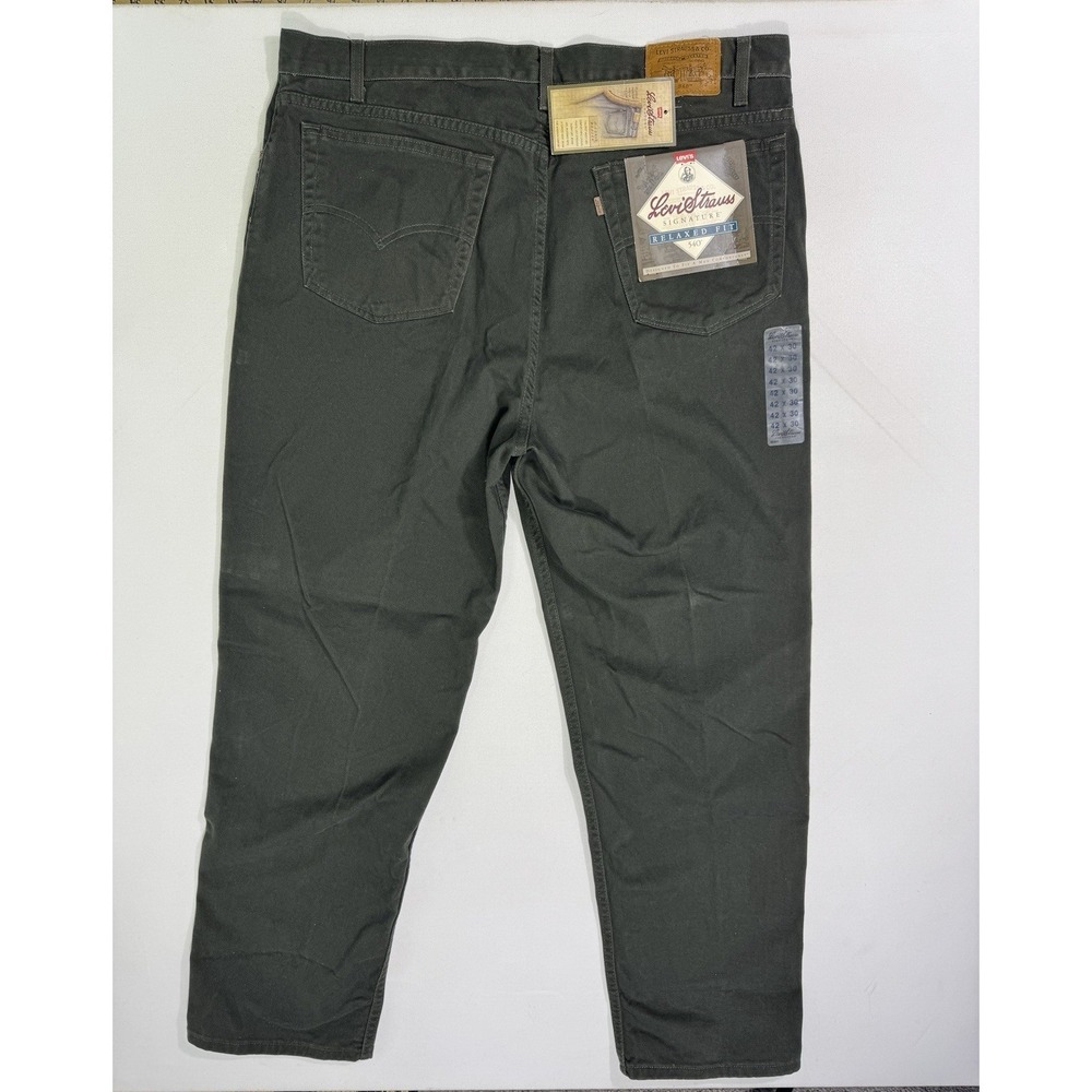 Vintage Levi's 540 Relaxed Fit 42x30 (40x31) Green Denim Brown Tab NWT Y2K Work